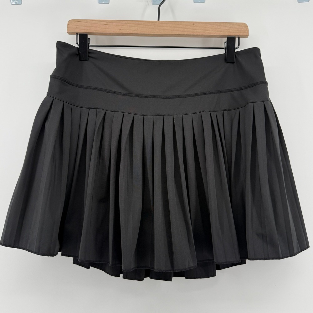 Gold Hinge Pleated Tennis Skirt Skort Black Women XL Preppy Pickleball Active